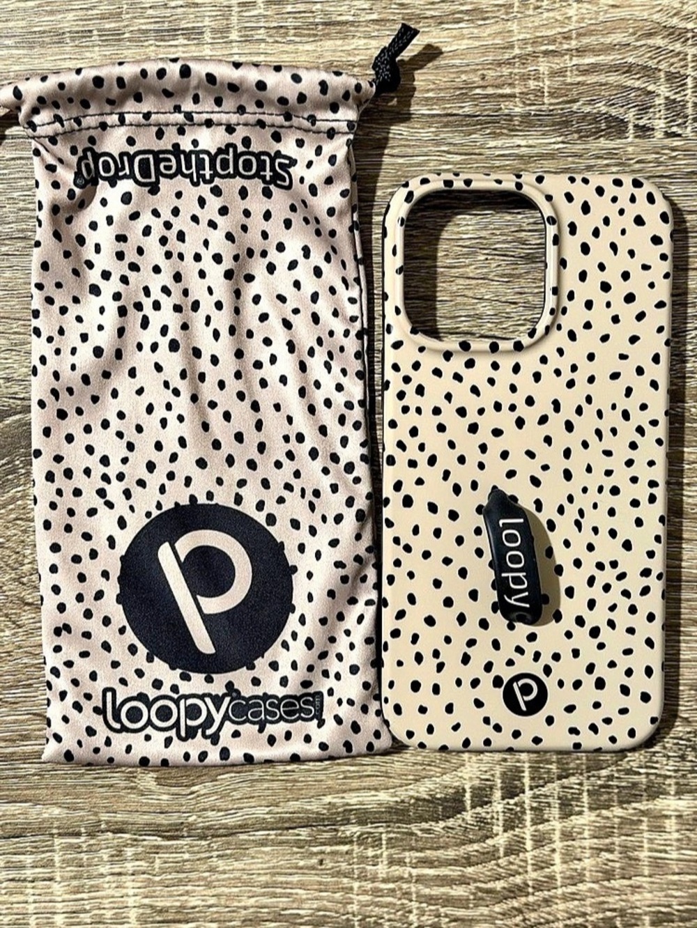 Loopy iPhone 14 Pro Max Phone Case with Hand Strap in White & Black
